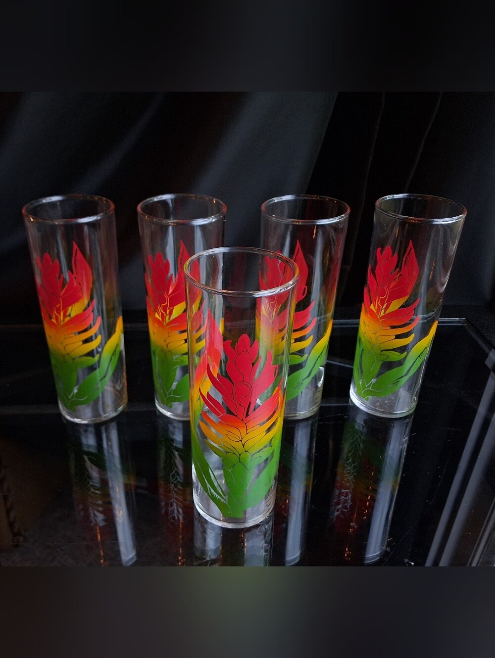 Vintage Highball Flute Cocktail Glass Set